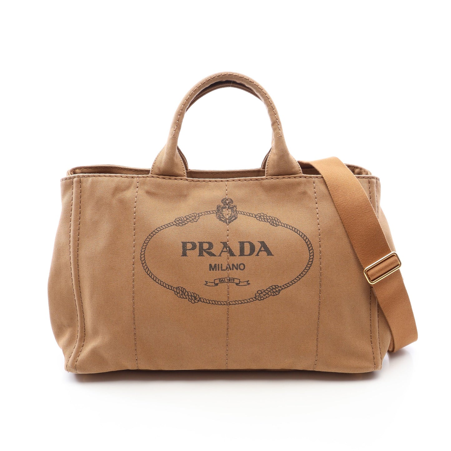 CANAPA カナパ 2WAY ハンドバッグ トートバッグ キャンバス ブラウン プラダ
