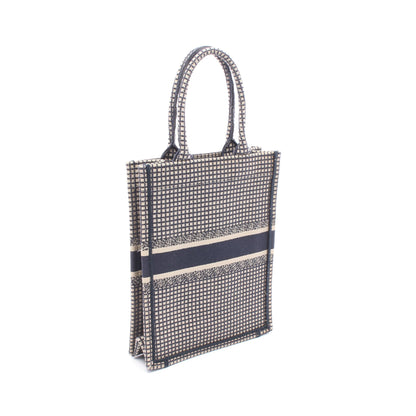 BOOK TOTE ブックトート バーティカルバッグ LA MORT ハンドバッグ キャンバス ネイビー ベージュ クリスチャンディオール