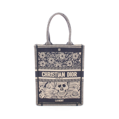 BOOK TOTE ブックトート バーティカルバッグ LA MORT ハンドバッグ キャンバス ネイビー ベージュ クリスチャンディオール