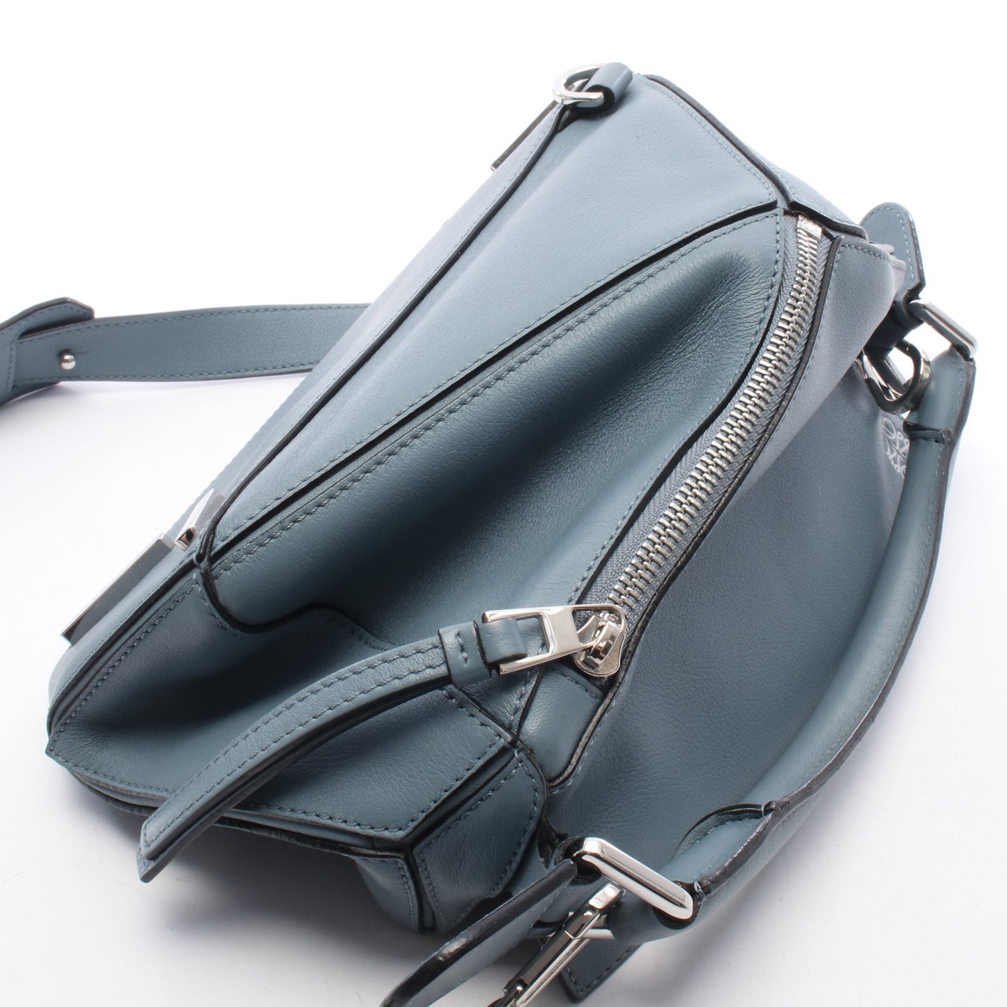 PUZZLE BAG SMALL パズルバッグ スモール 2WAY ハンドバッグ レザー ブルーグレー ロエベ