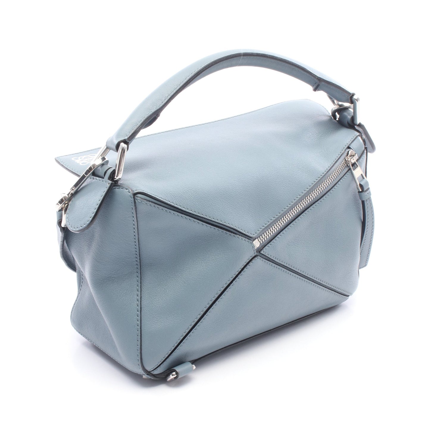 PUZZLE BAG SMALL パズルバッグ スモール 2WAY ハンドバッグ レザー ブルーグレー ロエベ