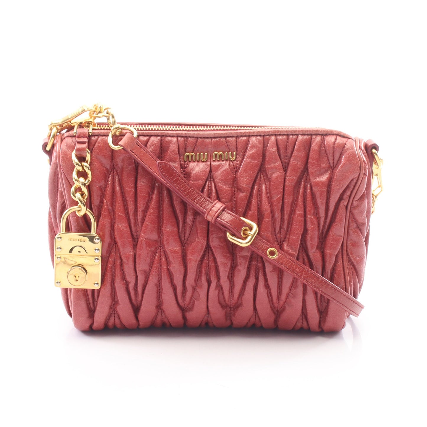 マテラッセ ショルダーバッグ レザー ピンク ミュウミュウ バッグ miu miu