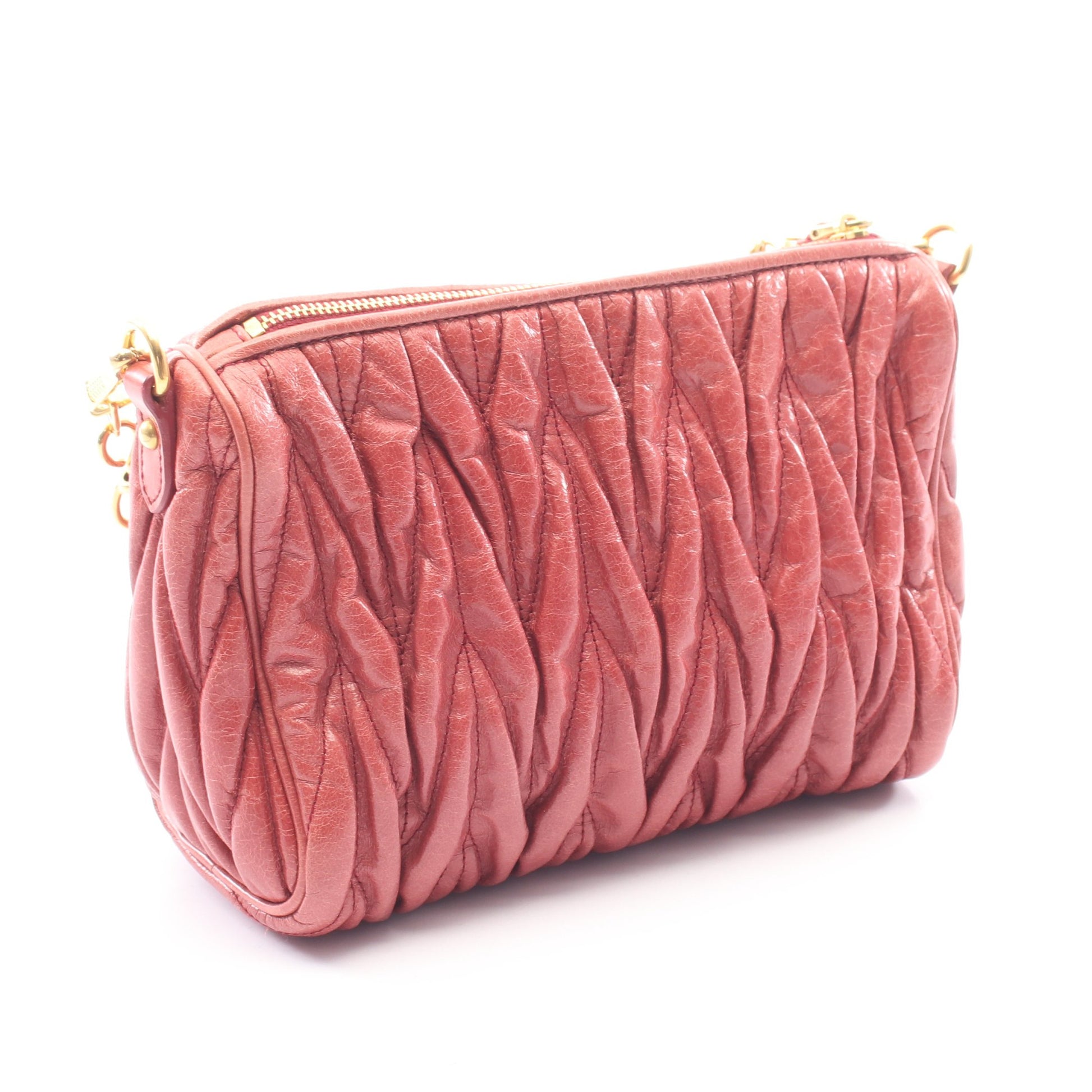 マテラッセ ショルダーバッグ レザー ピンク ミュウミュウ バッグ miu miu