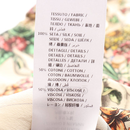 フローラル 長袖 シャツ シルク ベージュ マルチカラー グッチ