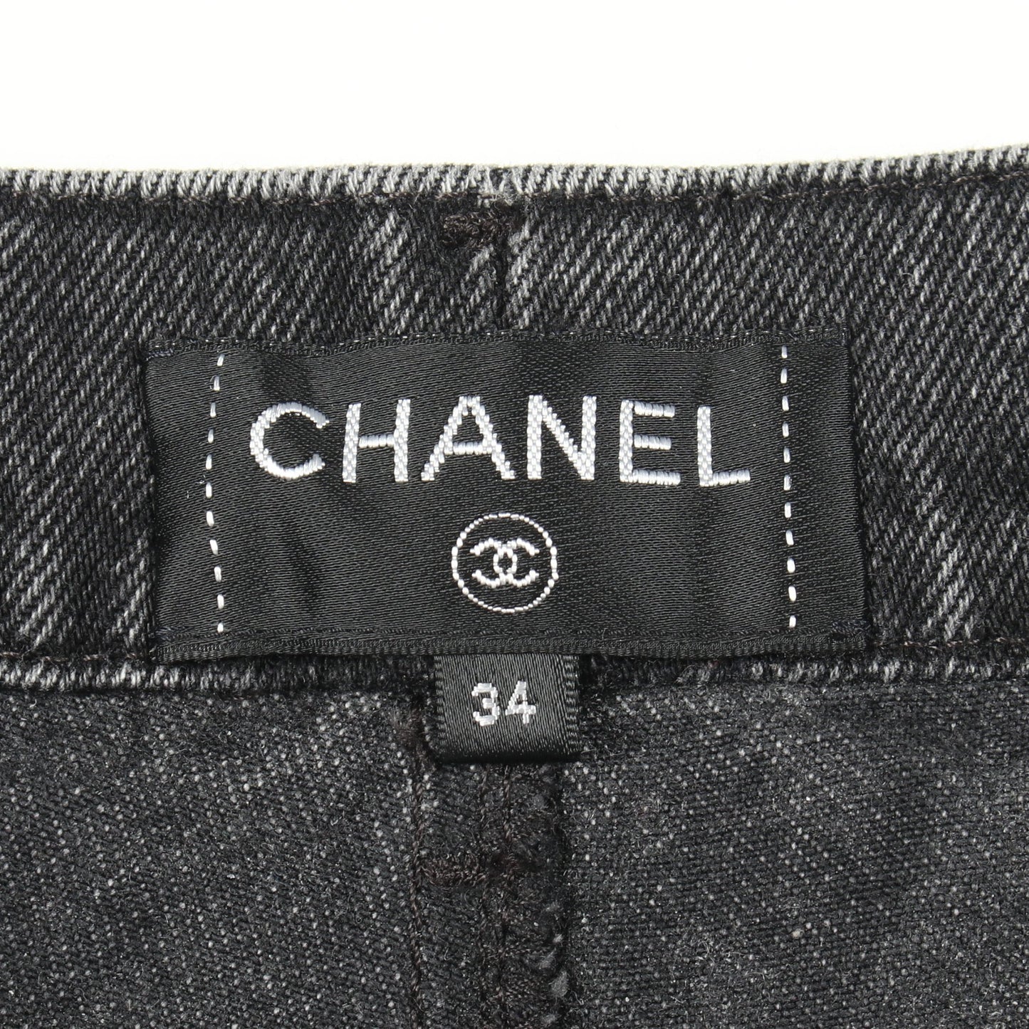 ココマーク デニムパンツ コットン ダークグレー シルバー シャネル ボトムス CHANEL