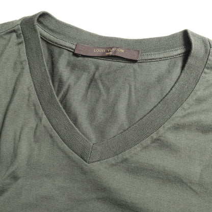 LVロゴ刺繍 半袖Tシャツ コットン ダークグリーン ルイヴィトン
