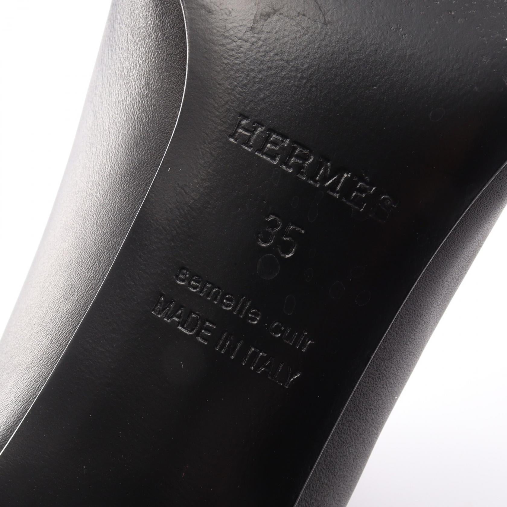 ストーリー50 ケリーバックル ロング ブーツ レザー ブラック エルメス シューズ HERMES