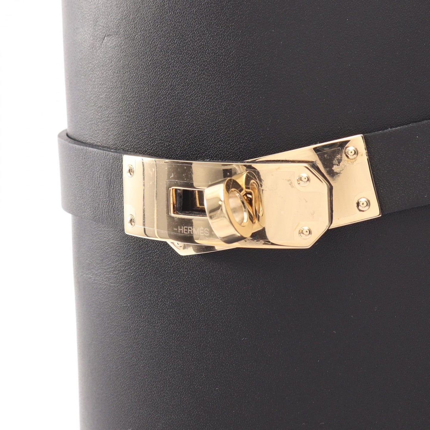 ストーリー50 ケリーバックル ロング ブーツ レザー ブラック エルメス シューズ HERMES