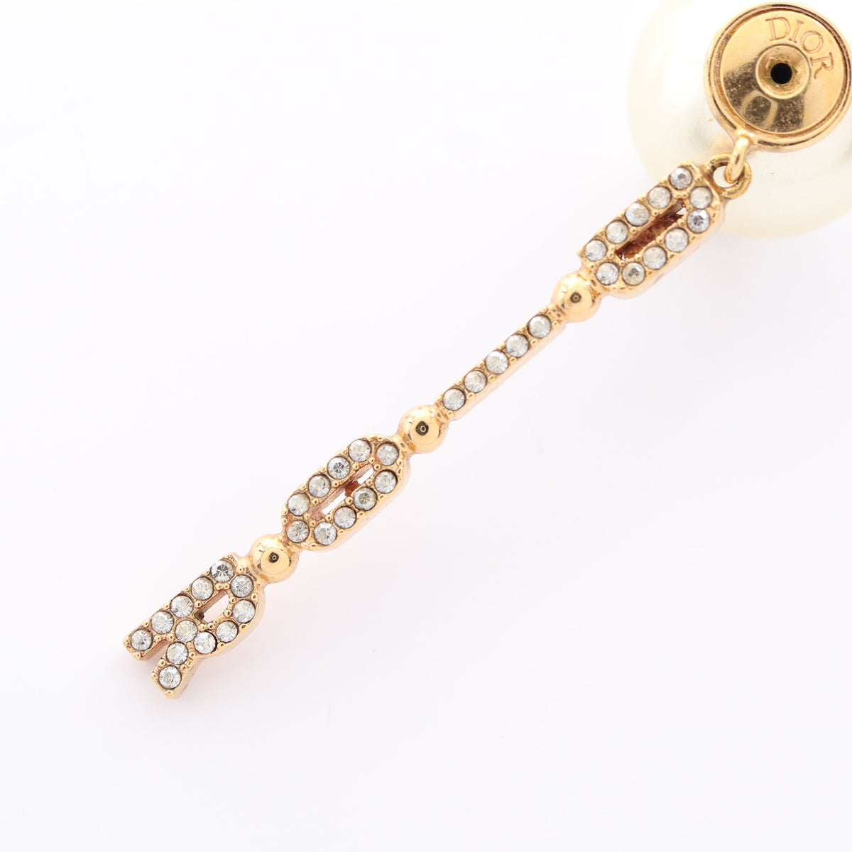 トライバル DIORロゴ ピアス GP ラインストーン フェイクパール ゴールド クリア クリスチャンディオール アクセサリー Christian Dior