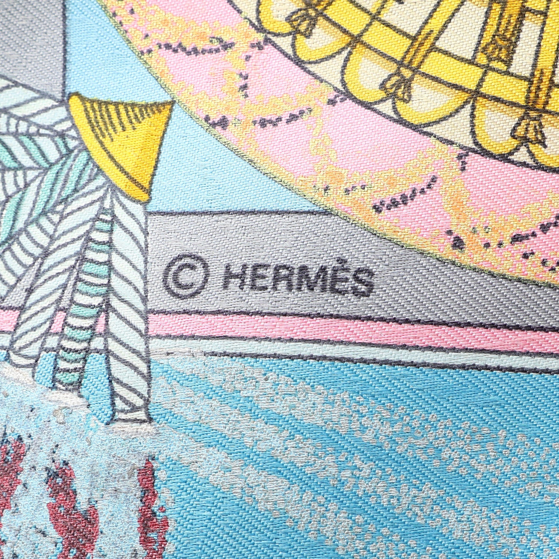 カレ90 FEUX D’ARTIFICE スカーフ シルク ライトブルー マルチカラー エルメス 財布・小物 HERMES