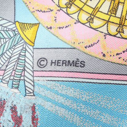 カレ90 FEUX D’ARTIFICE スカーフ シルク ライトブルー マルチカラー エルメス 財布・小物 HERMES