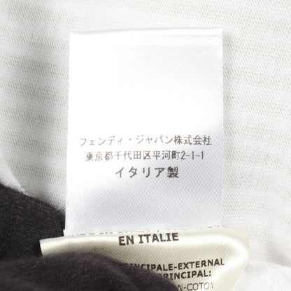 ロゴプリント 半袖Tシャツ コットン ホワイト ゴールド フェンディ