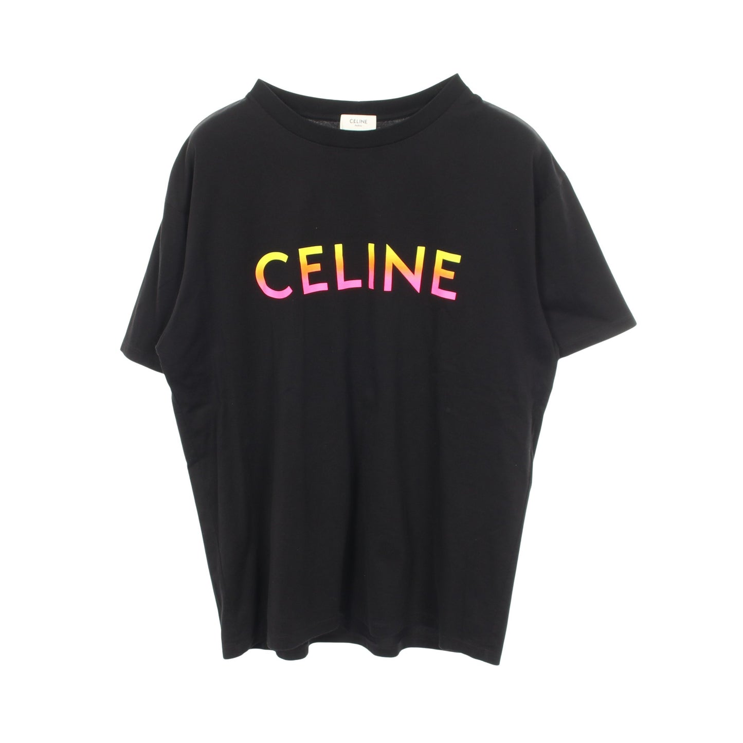 グラデーションロゴ 半袖Tシャツ コットン ブラック セリーヌ トップス CELINE
