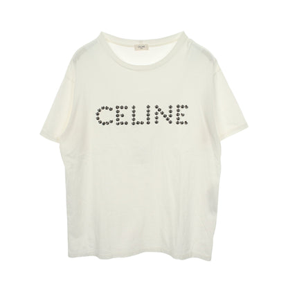 スタッズロゴ 半袖Tシャツ コットン ホワイト セリーヌ トップス CELINE
