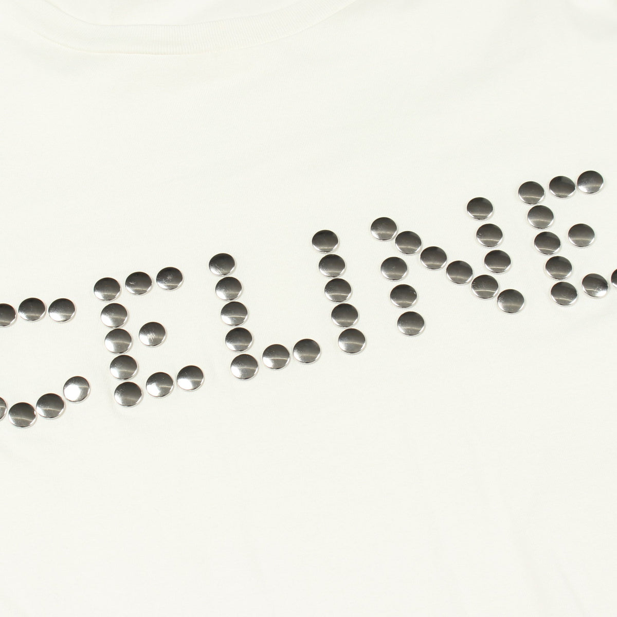 スタッズロゴ 半袖Tシャツ コットン ホワイト セリーヌ トップス CELINE