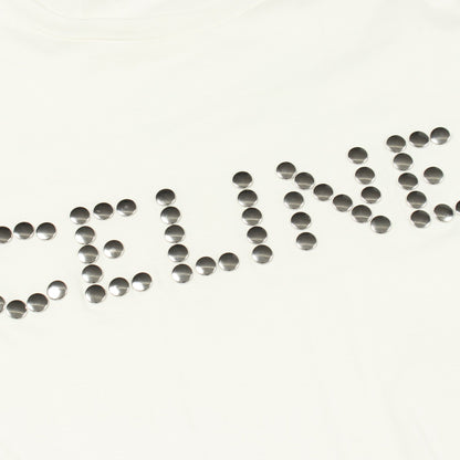 スタッズロゴ 半袖Tシャツ コットン ホワイト セリーヌ トップス CELINE