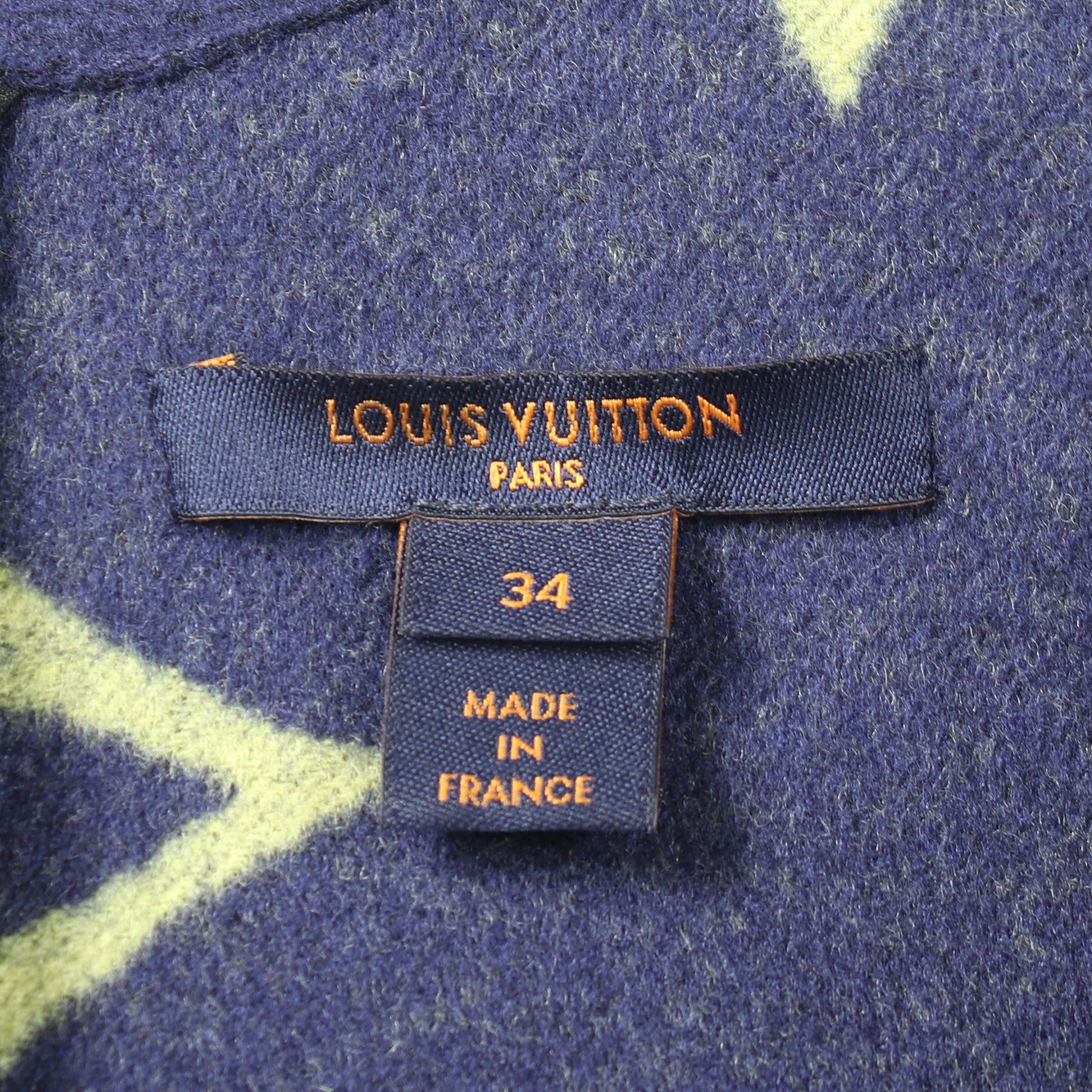 モノグラム ノースリーブ ワンピース ウール シルク ネイビー ライトグリーン ルイヴィトン ワンピース LOUIS VUITTON
