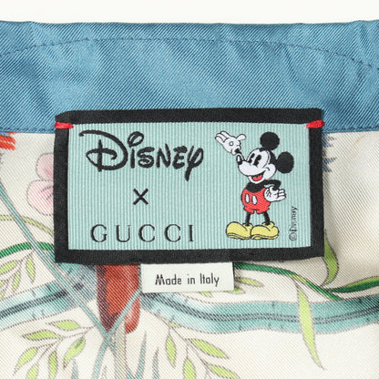 GUCCI × Disney ミッキーマウス プルオーバー ブラウス シルク アイボリー ブルー マルチカラー グッチ