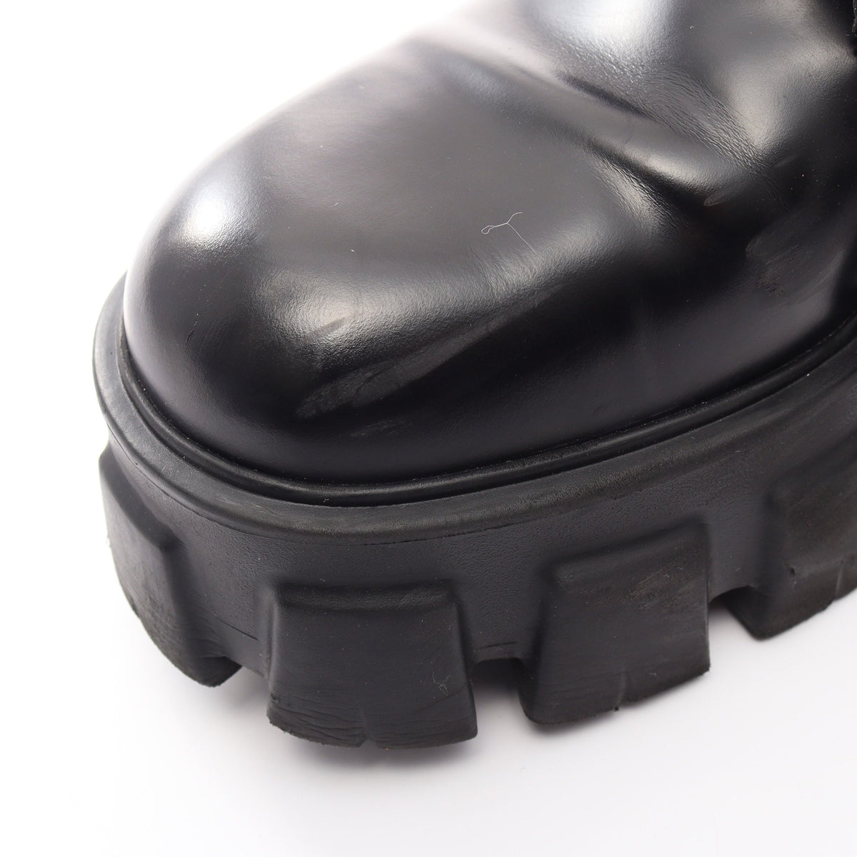 Re-Nylon モノリス ブーツ レザー ナイロン ブラック プラダ シューズ PRADA