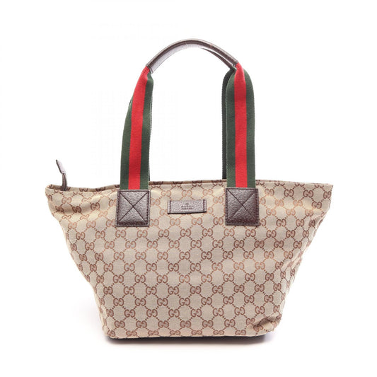 GGキャンパス シェリーライン ショルダーバッグ トートバッグ キャンパス レザー ベージュ マルチカラー グッチ バッグ GUCCI