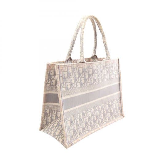 BOOK TOTE ブックトート ミディアム オブリーク ハンドバッグ トートバッグ キャンパス グレー ホワイト クリスチャンディオール バッグ Christian Dior