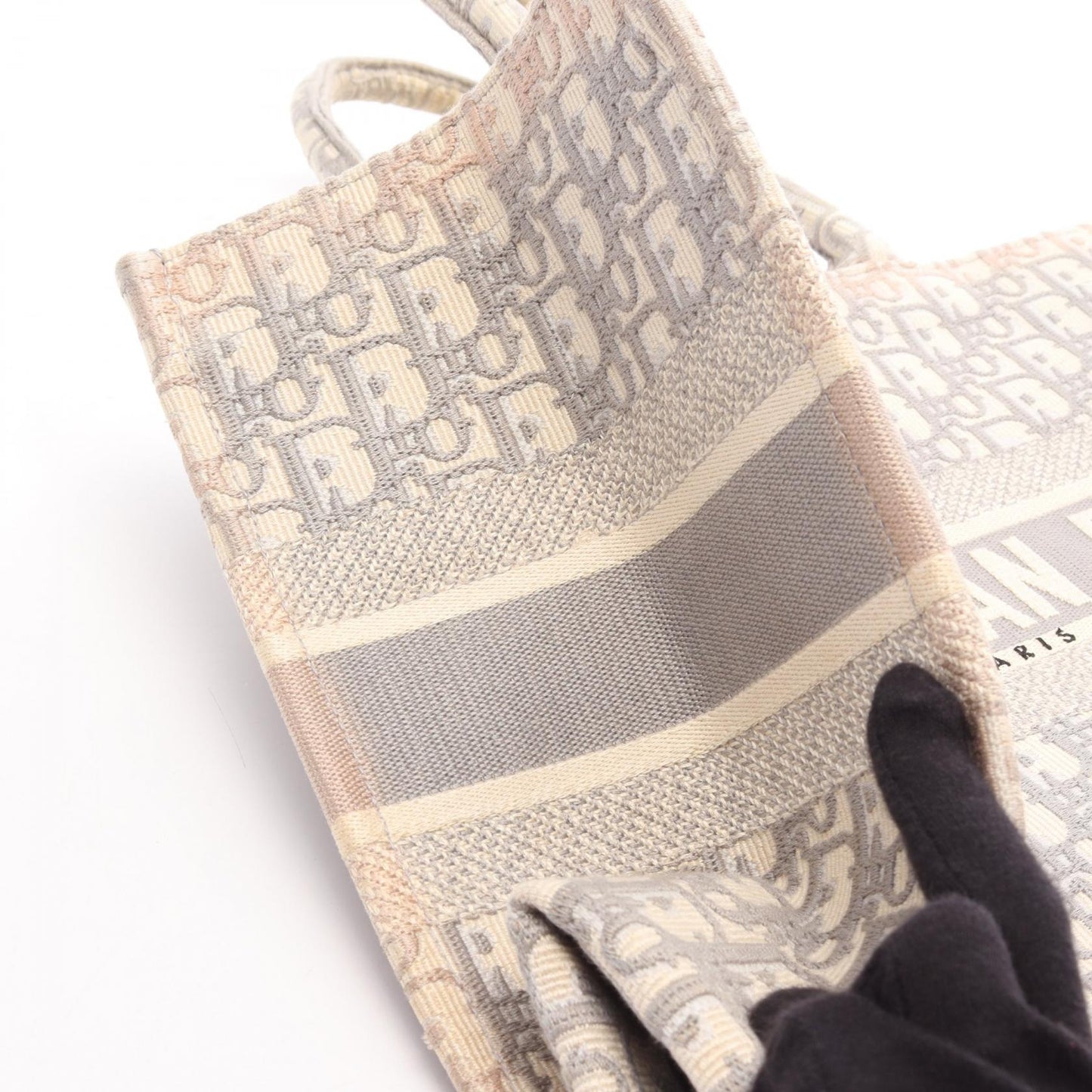 BOOK TOTE ブックトート ミディアム オブリーク ハンドバッグ トートバッグ キャンパス グレー ホワイト クリスチャンディオール