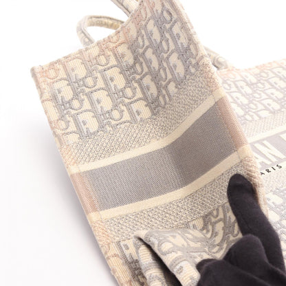 BOOK TOTE ブックトート ミディアム オブリーク ハンドバッグ トートバッグ キャンパス グレー ホワイト クリスチャンディオール