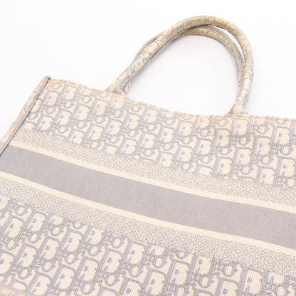 BOOK TOTE ブックトート ミディアム オブリーク ハンドバッグ トートバッグ キャンパス グレー ホワイト クリスチャンディオール
