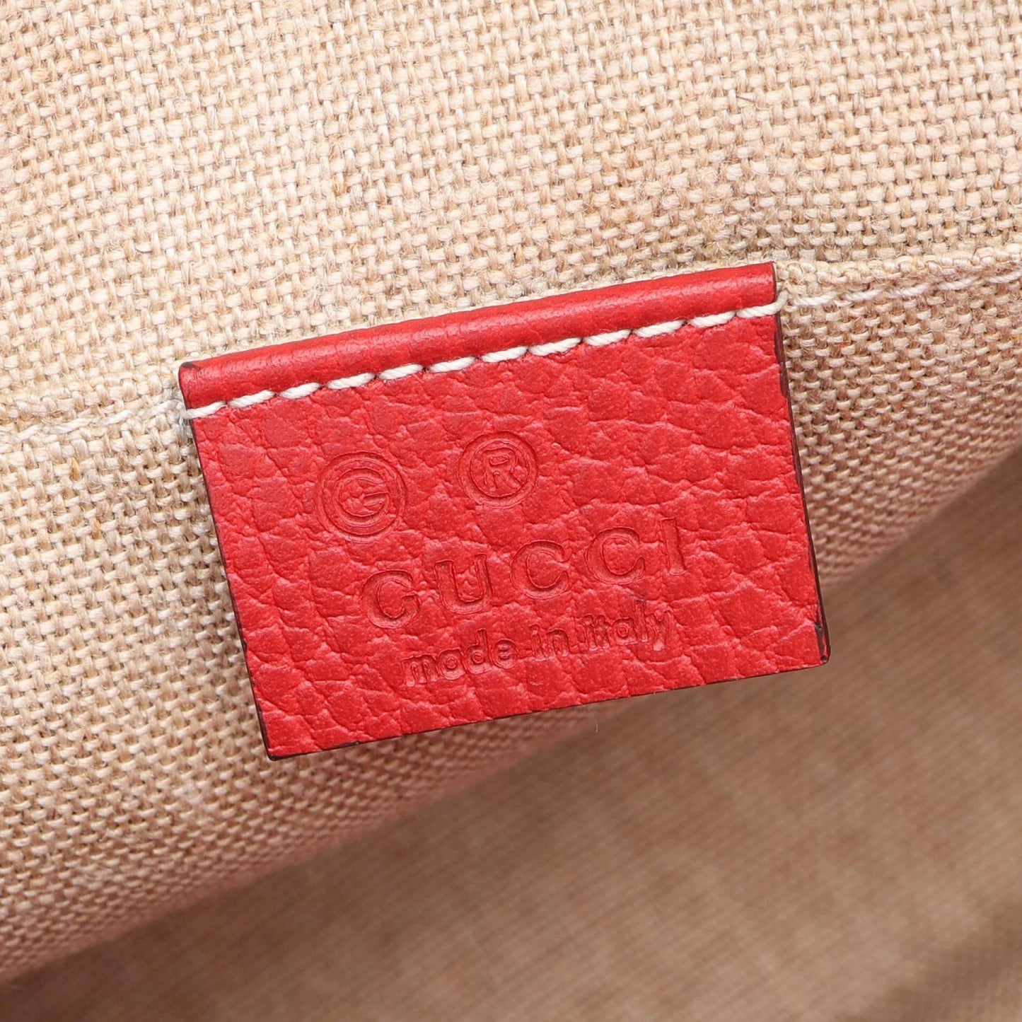 ブリー GGキャンバス ショルダーバッグ キャンバス レザー ベージュ レッド グッチ