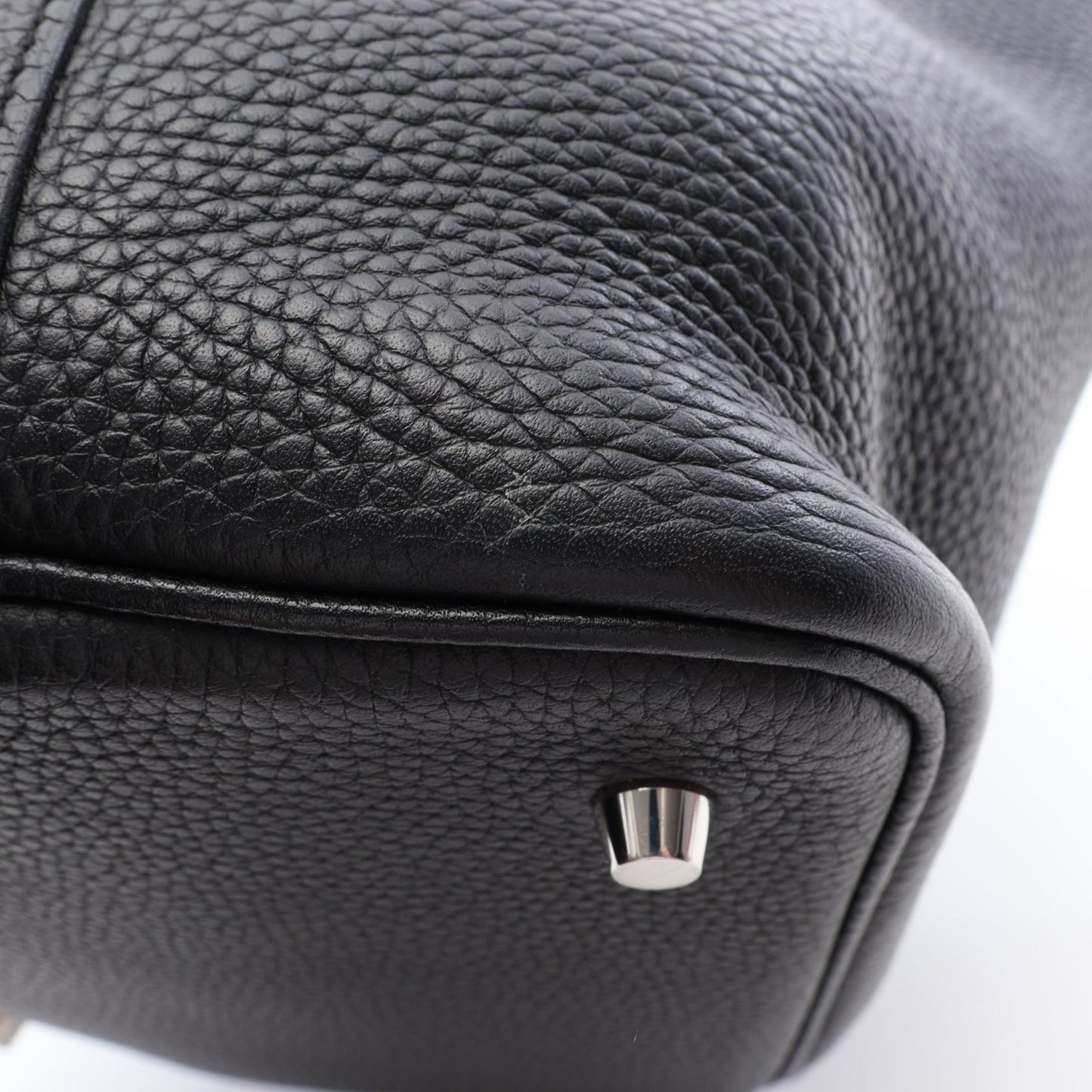 ピコタンロックMM ハンドバッグ トリヨンクレマンス ブラック シルバー金具 X刻印 エルメス
