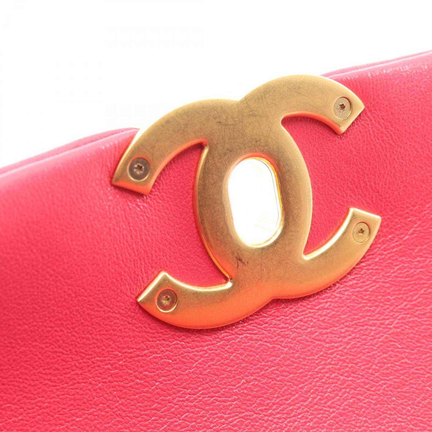 19 ディズヌフ マトラッセ 2WAY チェーンショルダーバッグ ラムスキン ピンク コンビ金具 シャネル バッグ CHANEL
