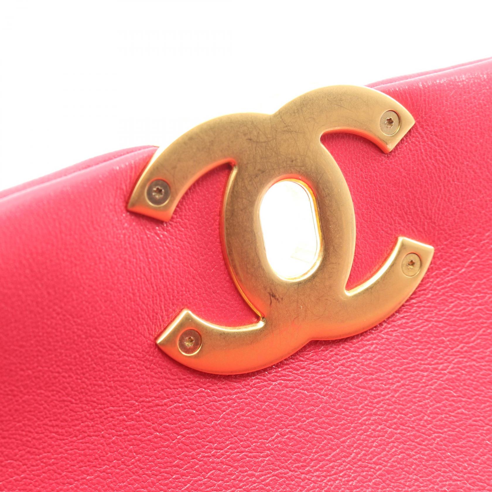 19 ディズヌフ マトラッセ 2WAY チェーンショルダーバッグ ラムスキン ピンク コンビ金具 シャネル バッグ CHANEL