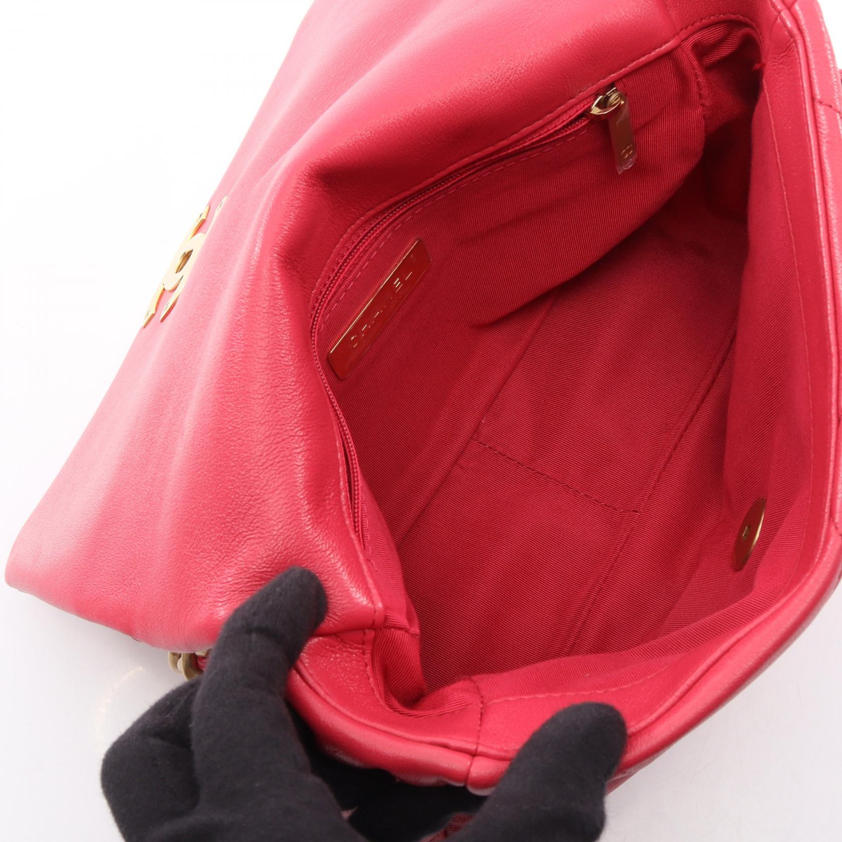 19 ディズヌフ マトラッセ 2WAY チェーンショルダーバッグ ラムスキン ピンク コンビ金具 シャネル バッグ CHANEL
