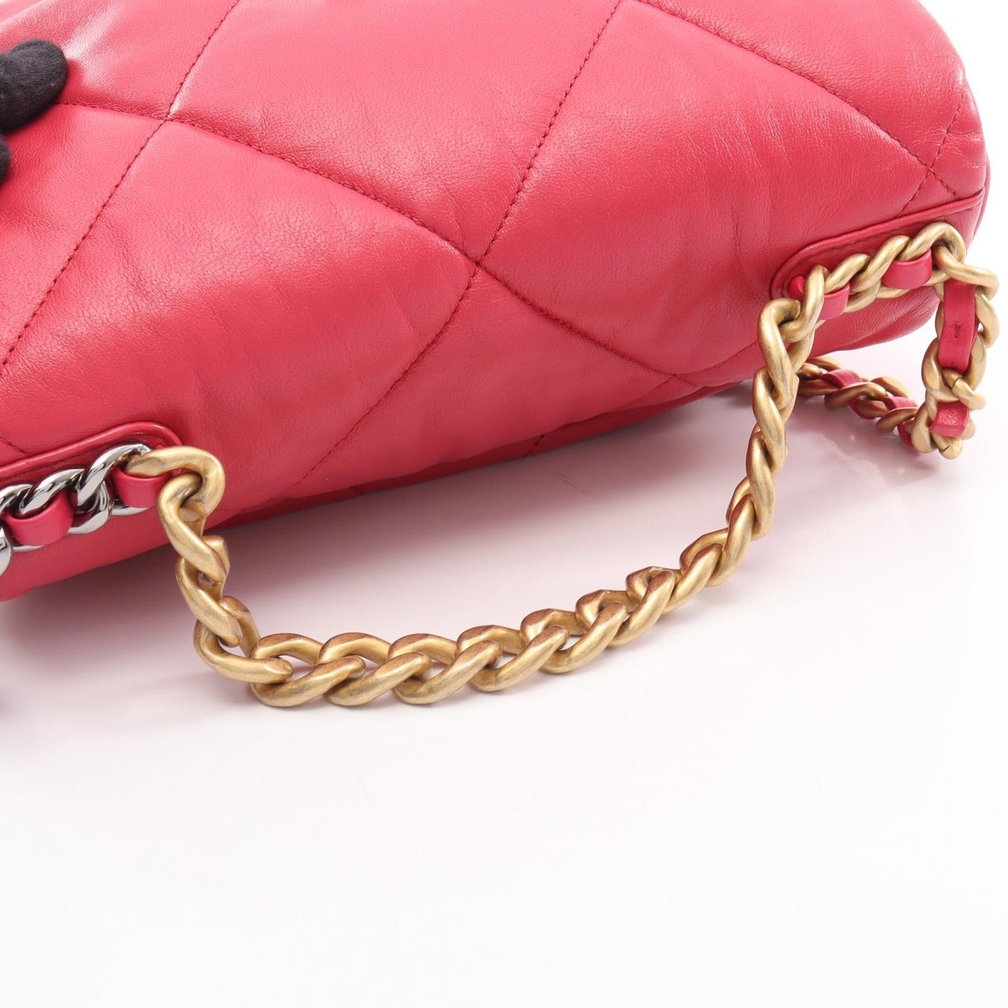 19 ディズヌフ マトラッセ 2WAY チェーンショルダーバッグ ラムスキン ピンク コンビ金具 シャネル バッグ CHANEL