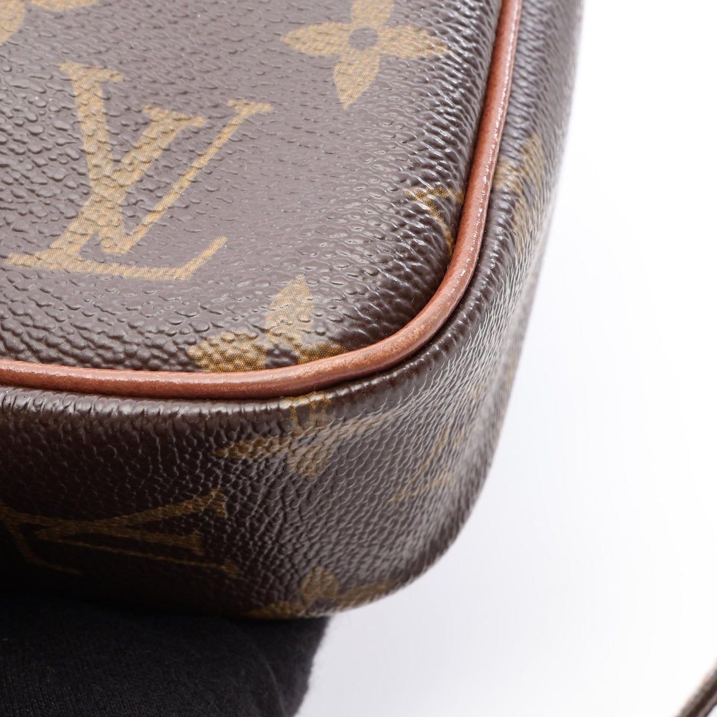 LOUIS VUITTON × COMME des GARCONS プチマルソー モノグラム ショルダーバッグ PVC レザー ブラウン ルイヴィトン