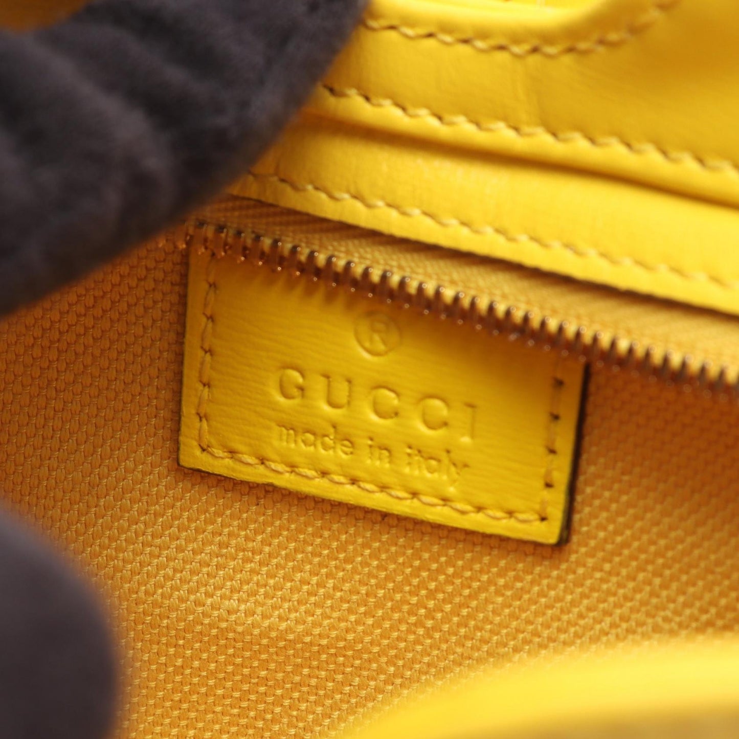 ムーンサイド ミニ GGキャンバス ワンショルダーバッグ キャンバス レザー イエロー グッチ バッグ GUCCI