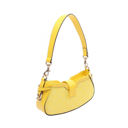 ムーンサイド ミニ GGキャンバス ワンショルダーバッグ キャンバス レザー イエロー グッチ バッグ GUCCI