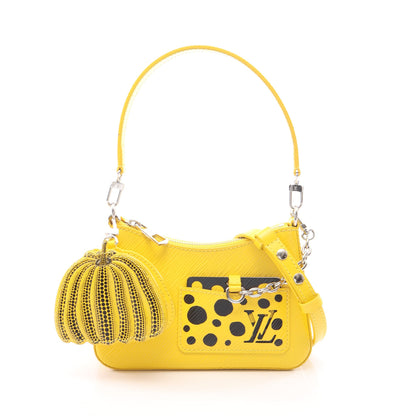 LOUIS VUITTON × 草間彌生 マレリーニ エピ ジョーヌ 2WAY ハンドバッグ レザー イエロー ブラック ルイヴィトン