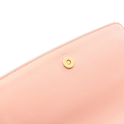マトラッセ ロゴ チェーンショルダーバッグ ラムスキン ピンク ゴールド金具 シャネル