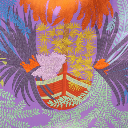 カレ ドサール Le Jardin des Peintres リバーシブル スカーフ シルク ブルーグレー パープル マルチカラー エルメス 財布・小物 HERMES