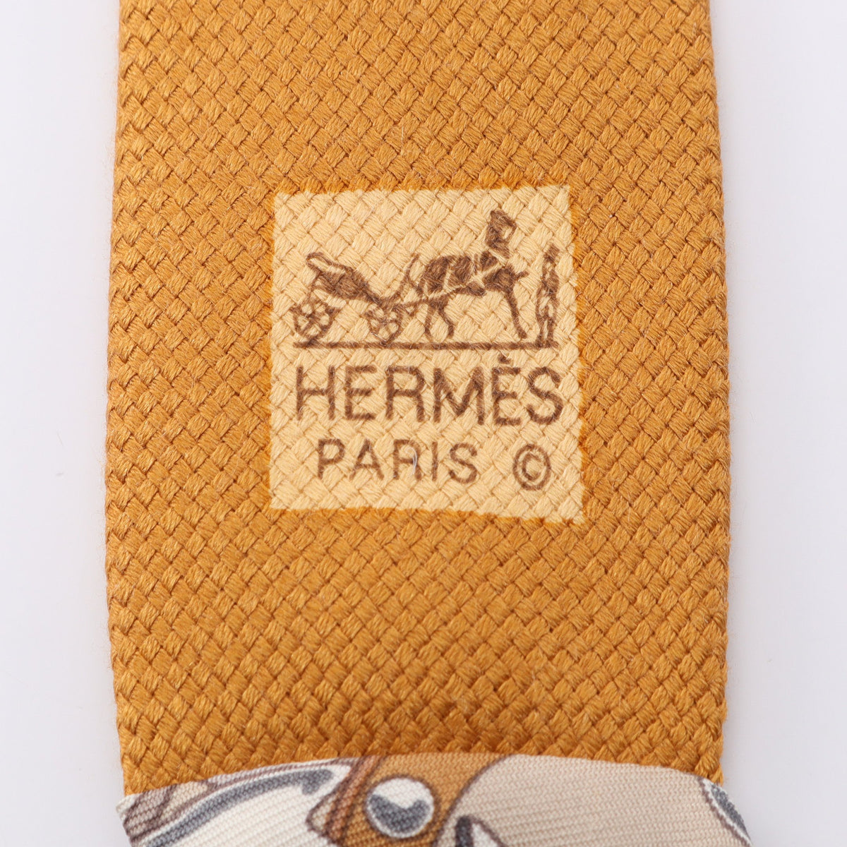 petit h Colliers et Chiens フカーフタイ スカーフ シルク イエローブラウン マルチカラー エルメス 財布・小物 HERMES