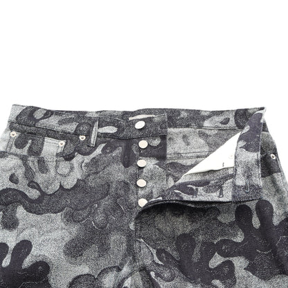 Christian Dior × PETER DOIG カモフラージュ デニムパンツ コットン インディゴブルー オフホワイト クリスチャンディオール
