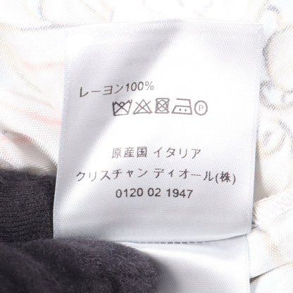 DIOR × KENNY SCHARF 総柄 ハイネック 長袖 カットソー レーヨン アイボリー マルチカラー ディオール