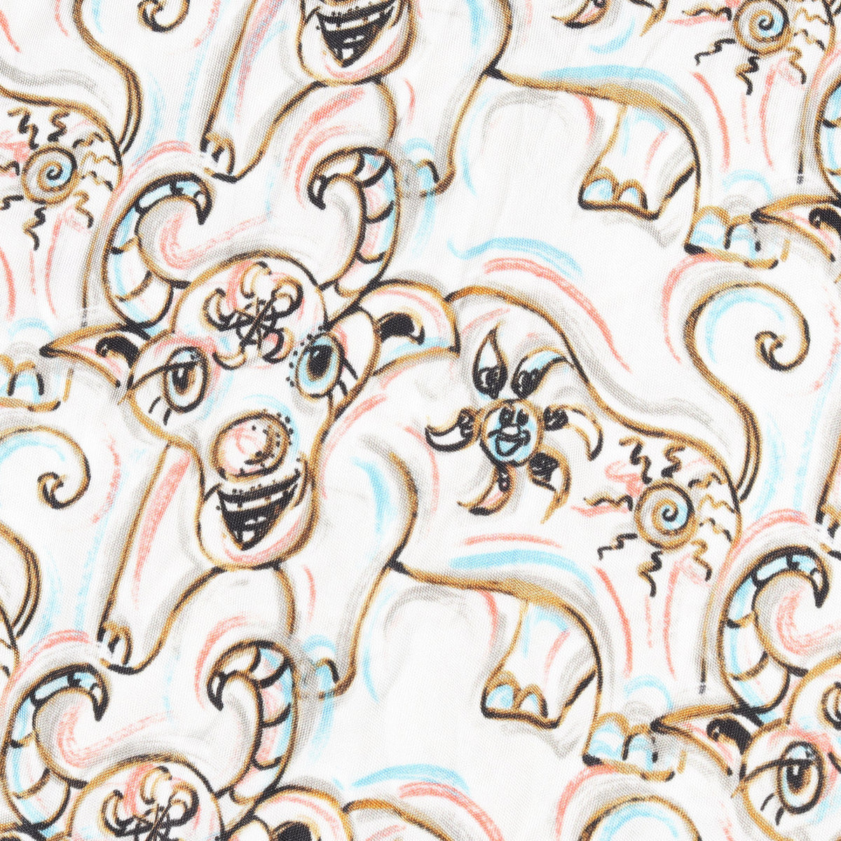 DIOR × KENNY SCHARF 総柄 ハイネック 長袖 カットソー レーヨン アイボリー マルチカラー ディオール