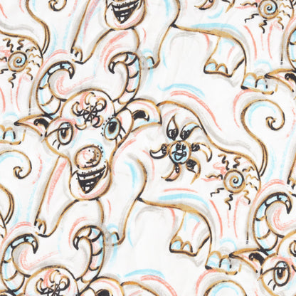 DIOR × KENNY SCHARF 総柄 ハイネック 長袖 カットソー レーヨン アイボリー マルチカラー ディオール