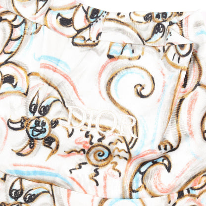 DIOR × KENNY SCHARF 総柄 ハイネック 長袖 カットソー レーヨン アイボリー マルチカラー ディオール