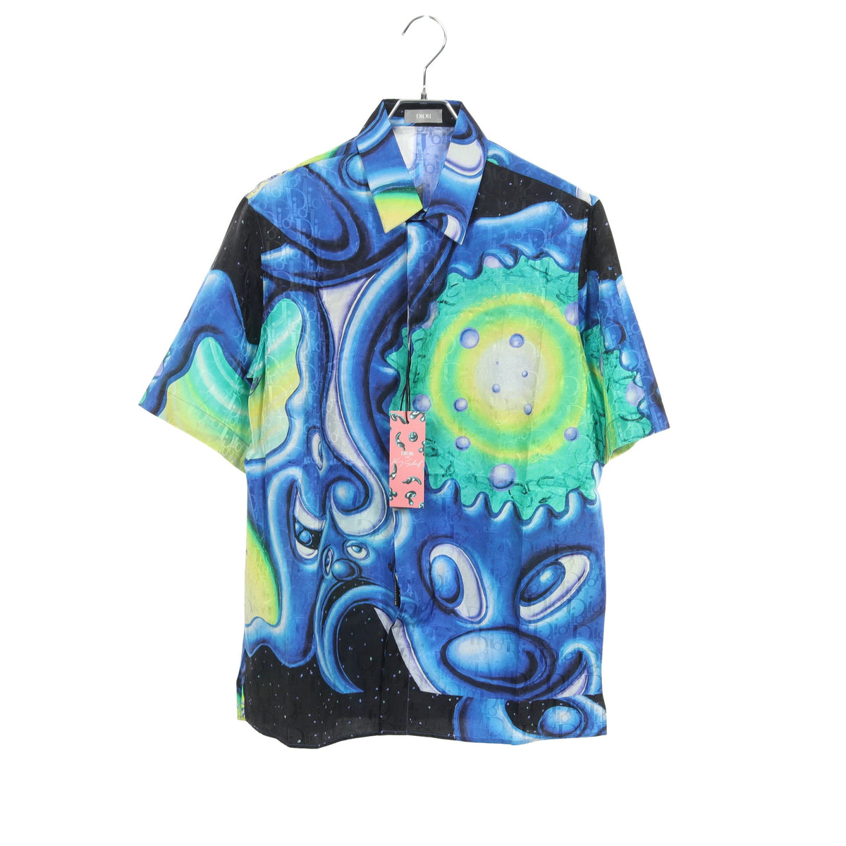 DIOR × KENNY SCHARF 半袖 シャツ シルク コットン ブルー グリーン ブラック ディオール