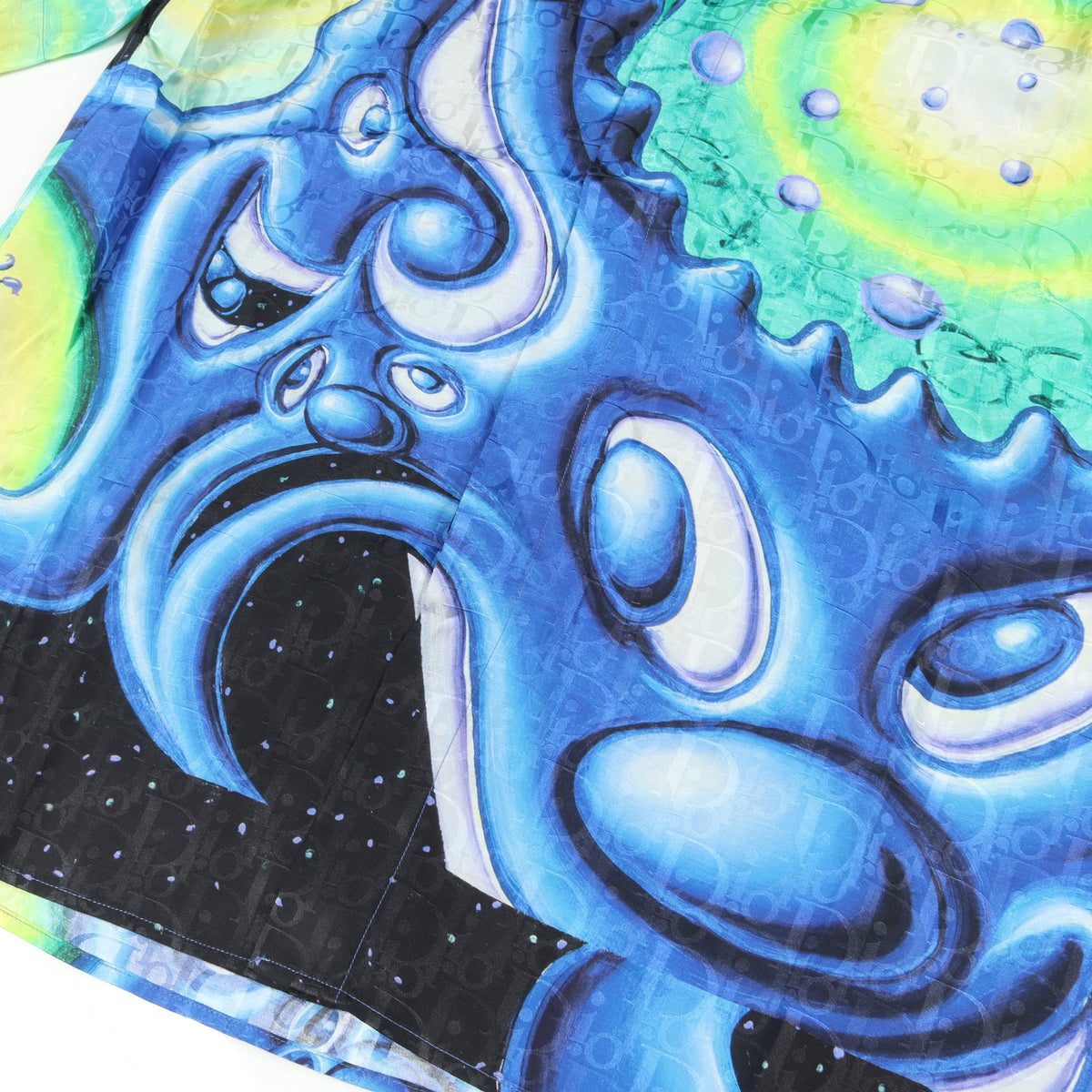 DIOR × KENNY SCHARF 半袖 シャツ シルク コットン ブルー グリーン ブラック ディオール
