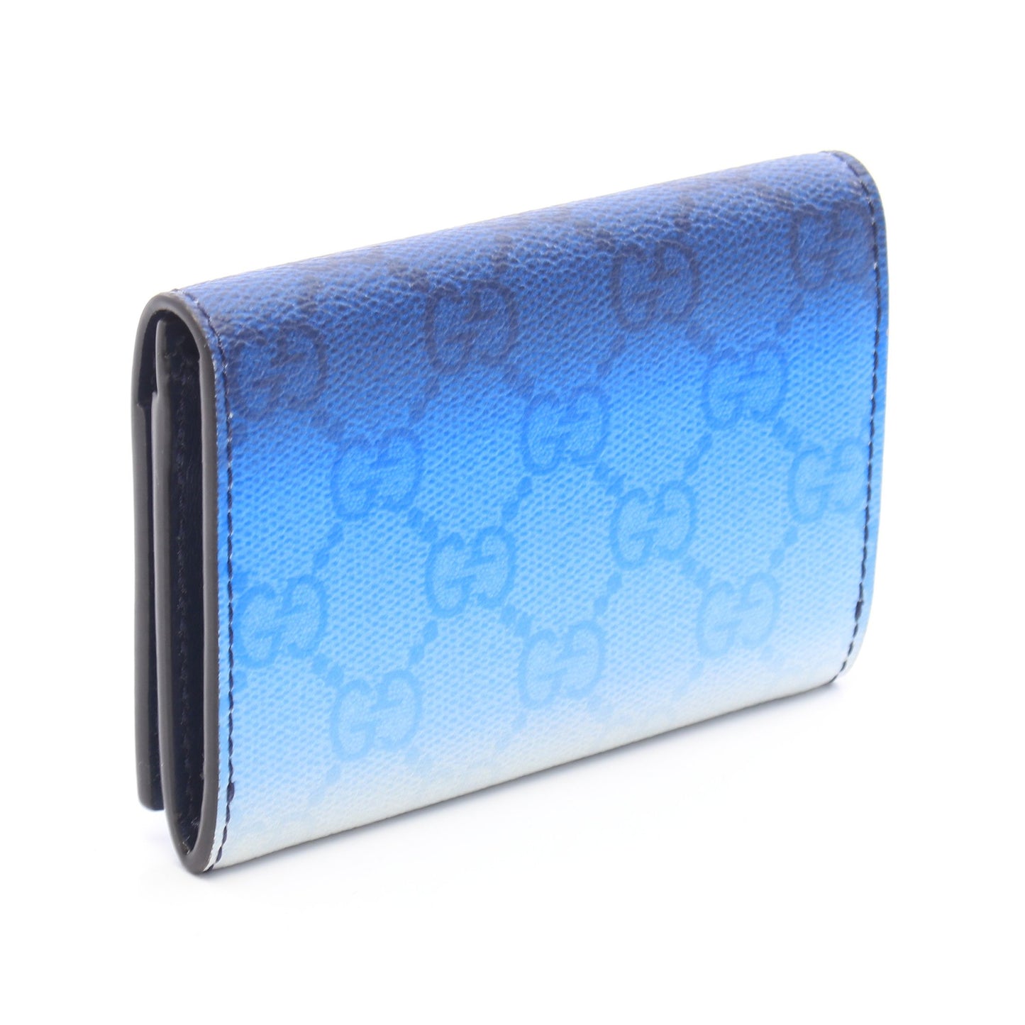 GG柄 グラデーション カードケース PVC レザー ブルー ホワイト グッチ