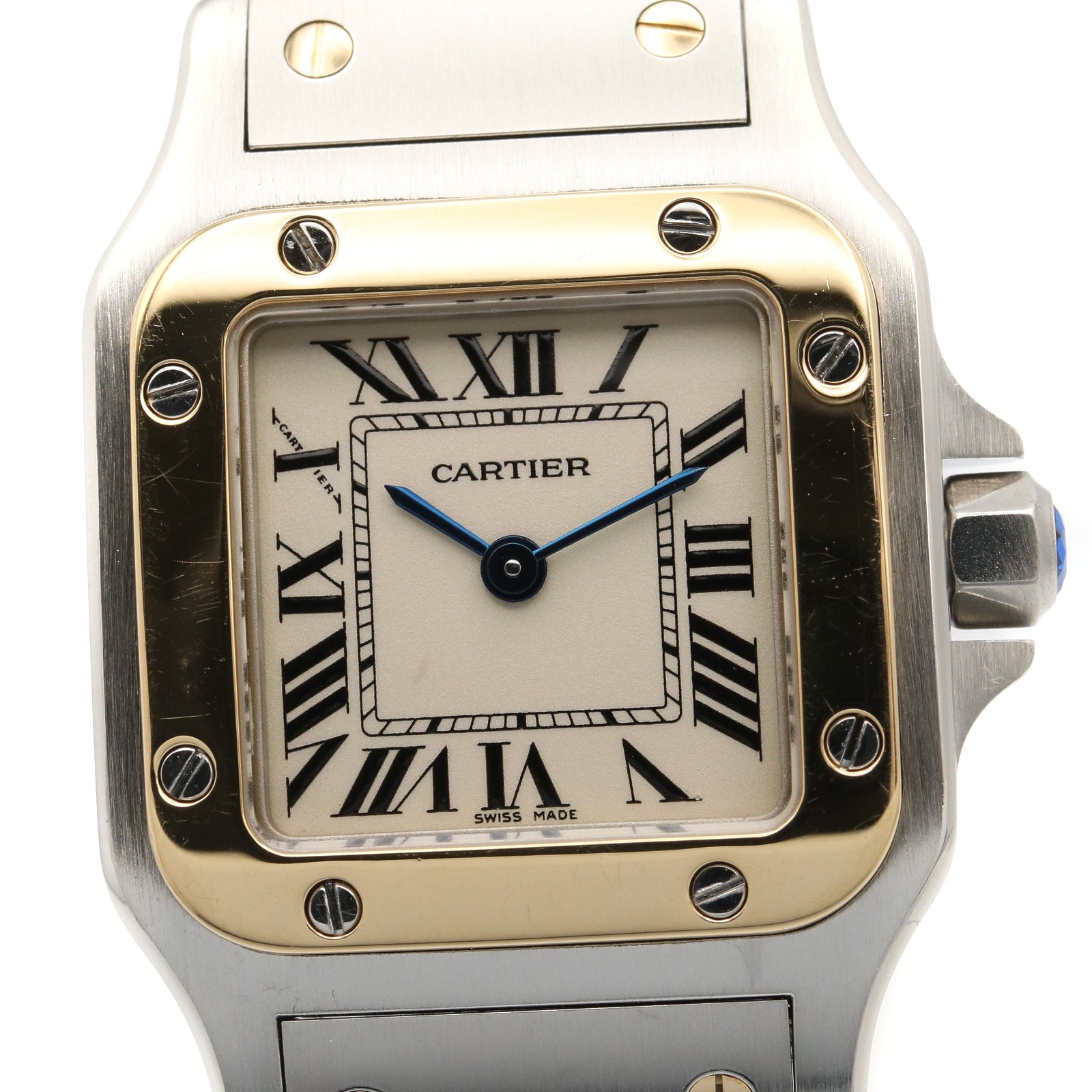 サントス ガルベ SM レディース 腕時計 クオーツ ステンレススチール シルバー カルティエ 時計 Cartier
